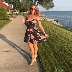 Brown Floral Dress